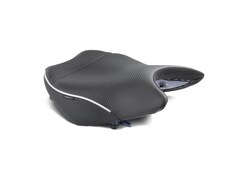 Sargent's World Sport Motorcycle Seat for the Suzuki GSX-S 1000GT and GSX-S 1000 GX shown with CFX and silver welt, front only.